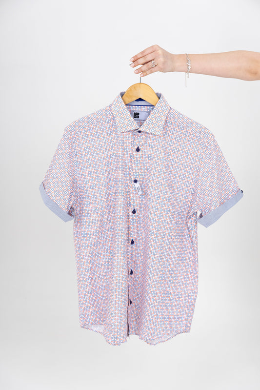 PARTY SS SHIRT - BLUE/ORANGE