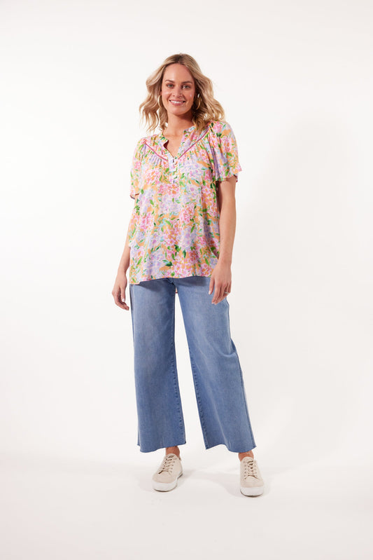 BOTANICAL BLOUSE - SUNSET HYDRANGEA