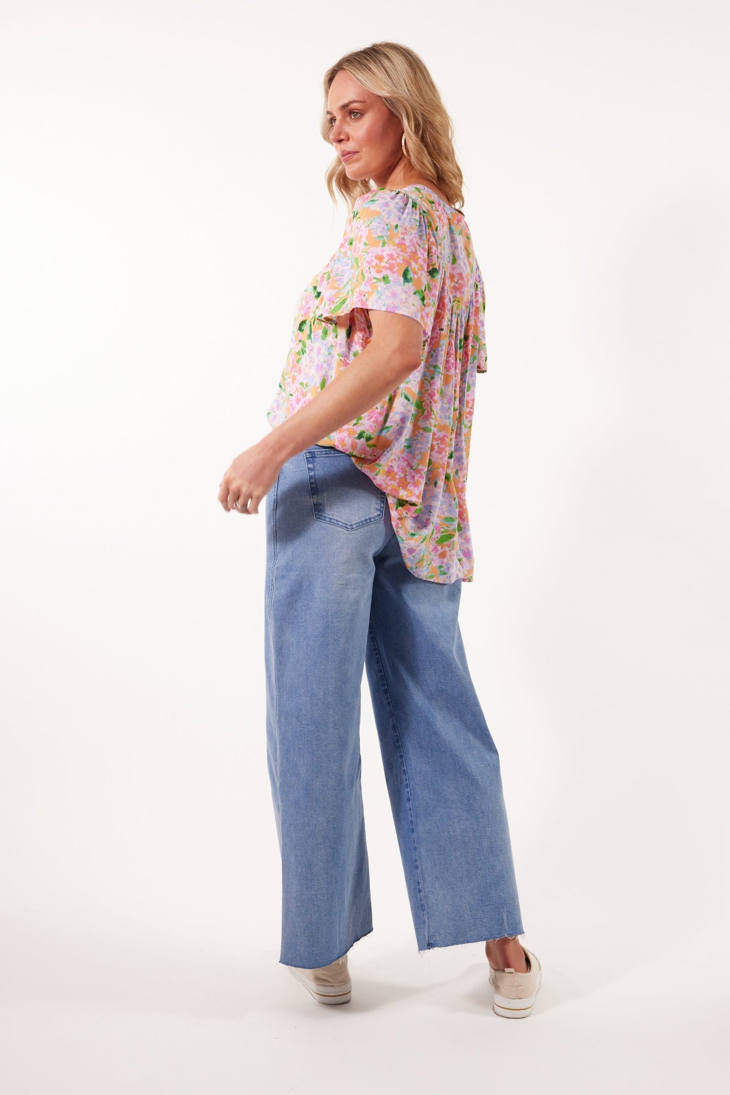 BOTANICAL BLOUSE - SUNSET HYDRANGEA