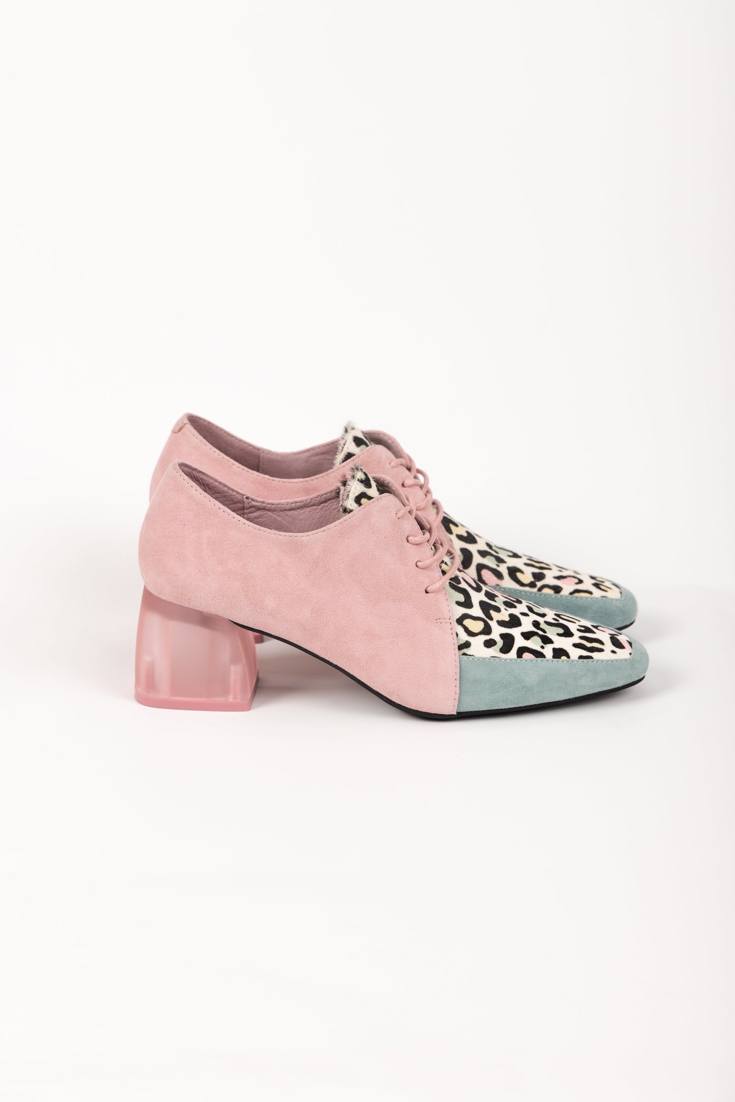 MARICE SHOE PASTEL SAGE LEOPARD SUEDE