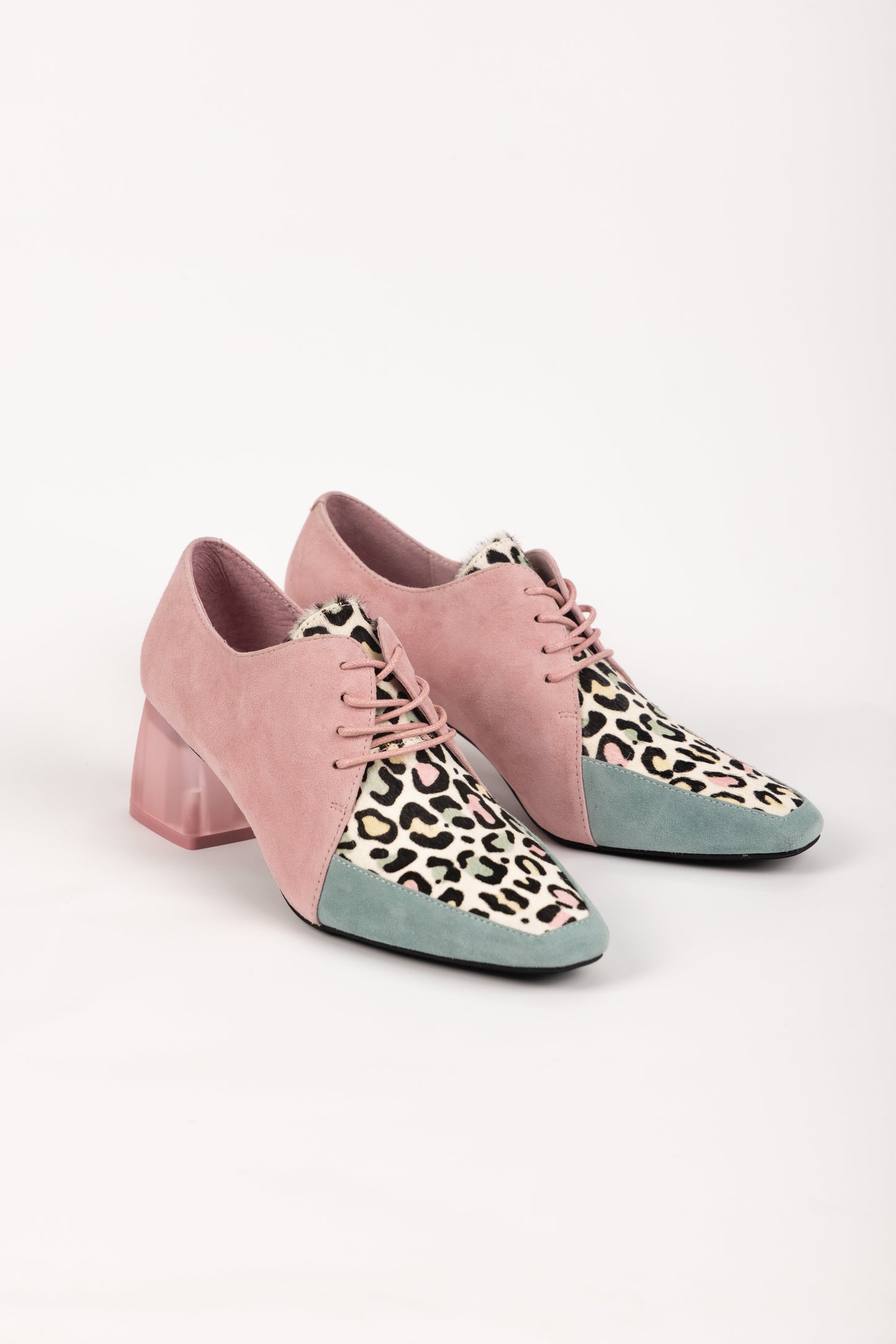 MARICE SHOE PASTEL SAGE LEOPARD SUEDE