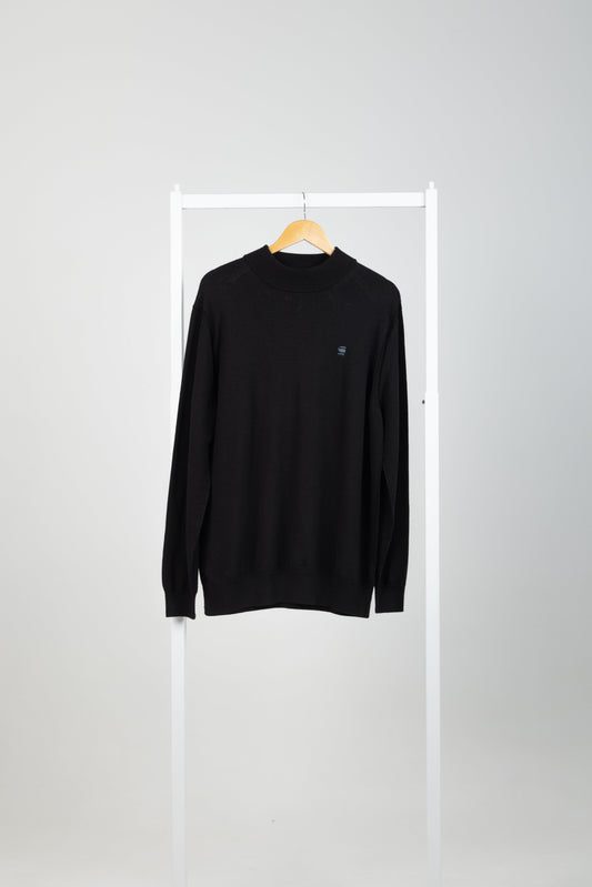 CORE MOCK TURTLE KNIT - DARK BLACK