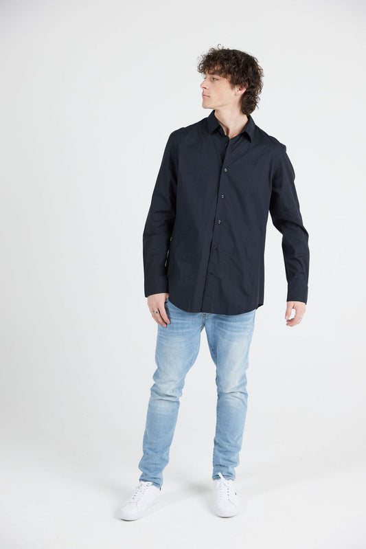 DRESSED SUPER SLIM SHIRT - BLACK