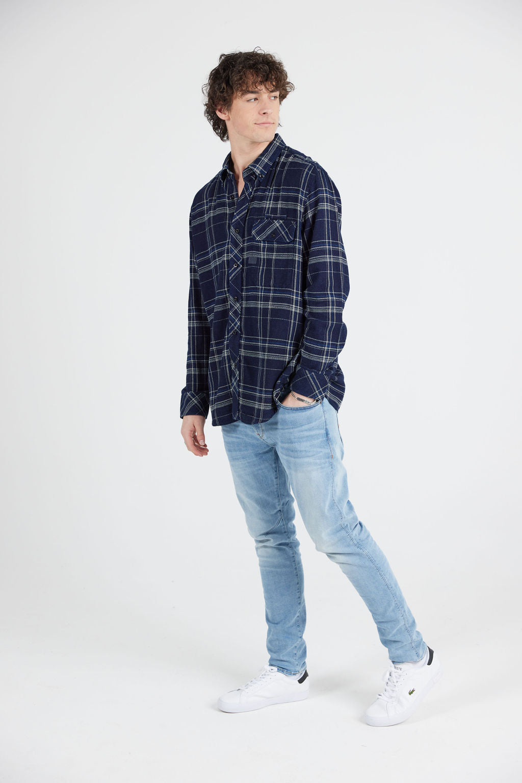 BRISTUM SLIM SHIRT - RINSED YOKO CHECK