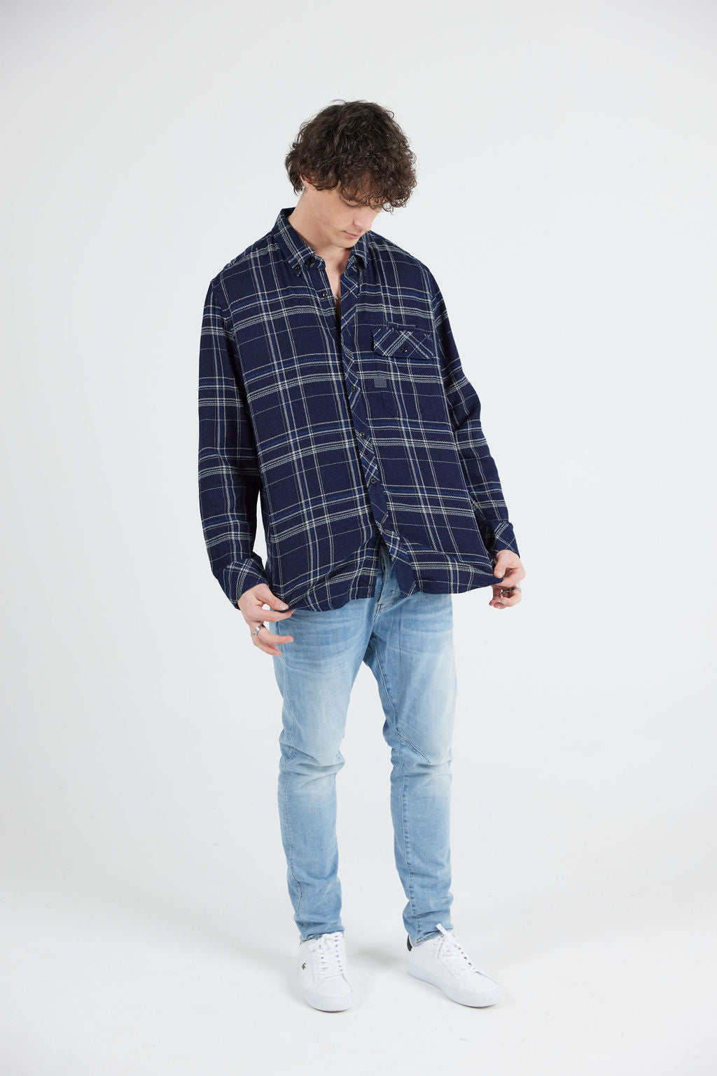 BRISTUM SLIM SHIRT - RINSED YOKO CHECK