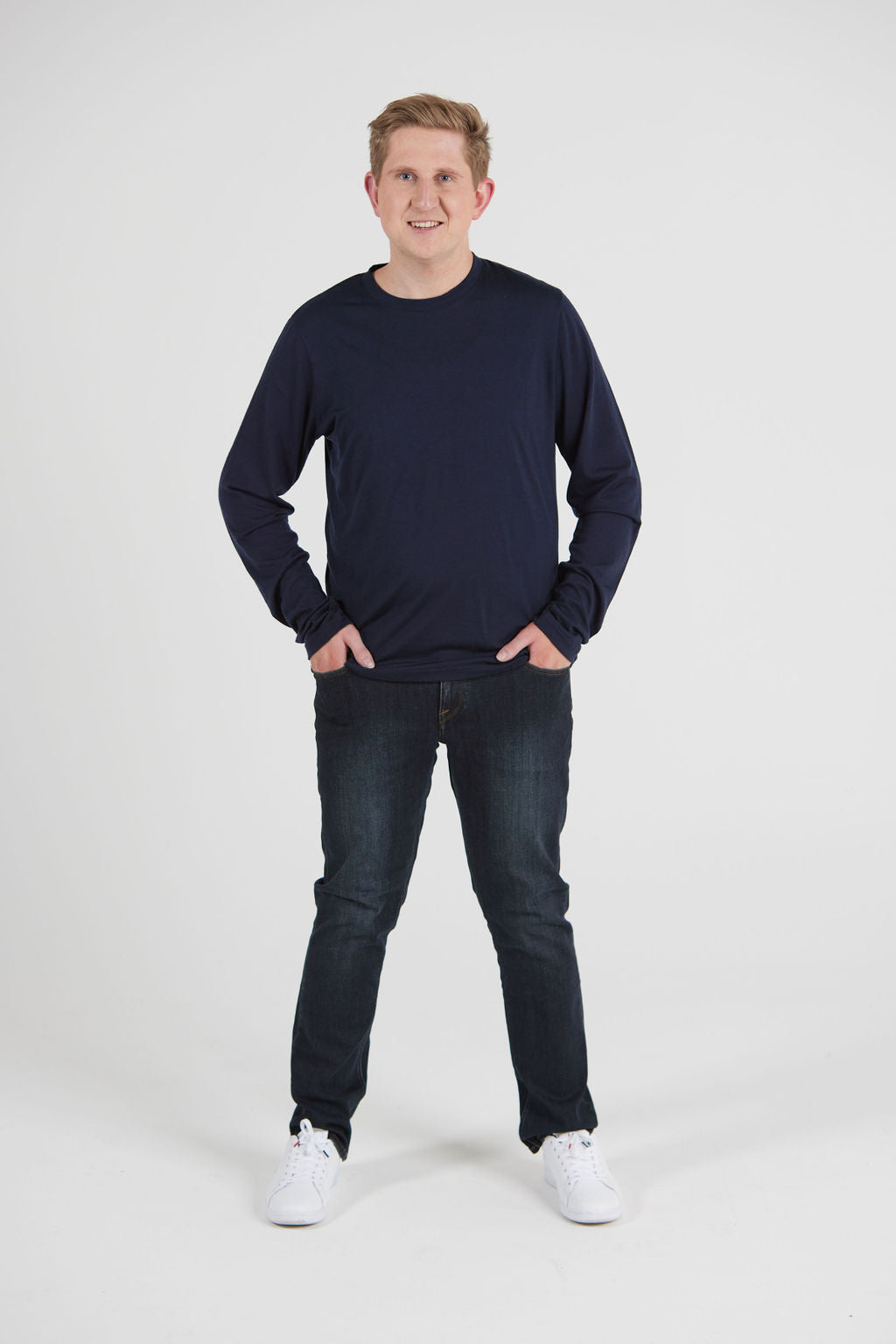 MACKENZIE MERINO LS TEE NAVY