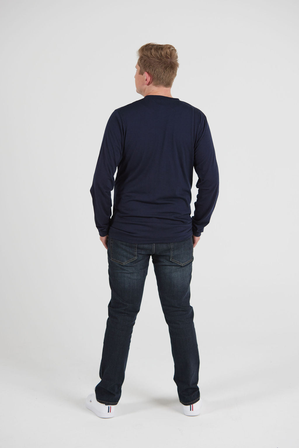 MACKENZIE MERINO LS TEE NAVY