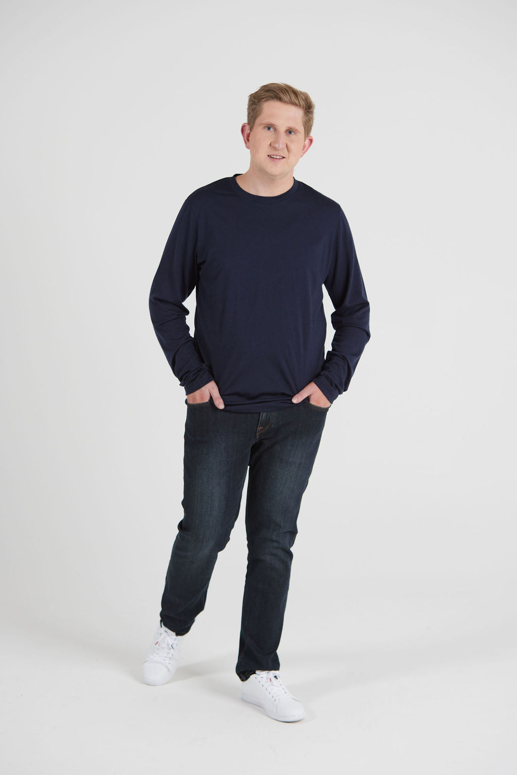 MACKENZIE MERINO LS TEE NAVY